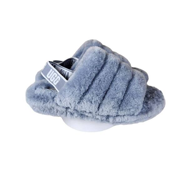 NWOT- UGG Women's Fluff Yeah Slide Ash Fog Slippers, Size 11 - Picture 1 of 15